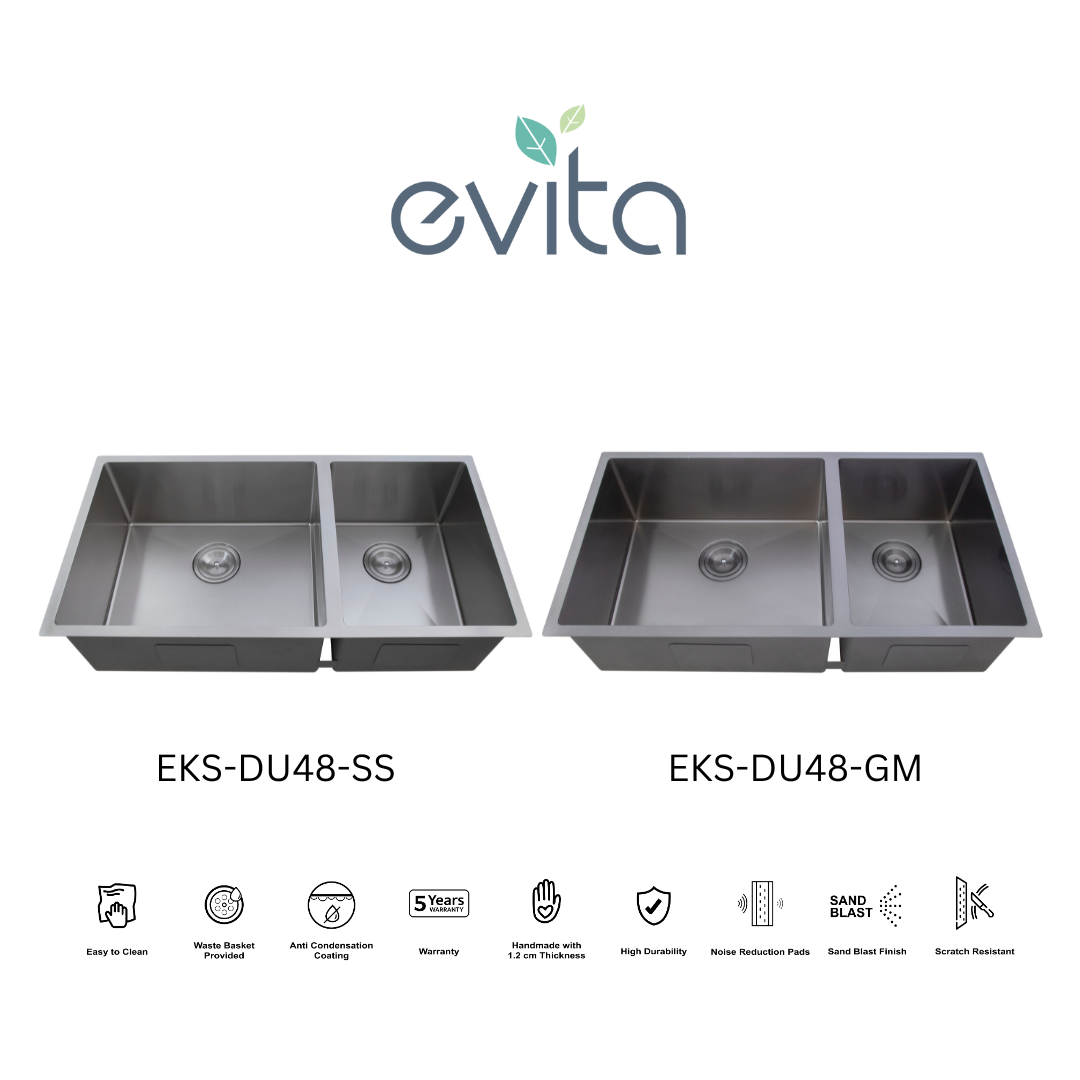 EVITA EKS-DU48-SS/EKS-DU48-GM SUS316 双碗船用级厨房水槽