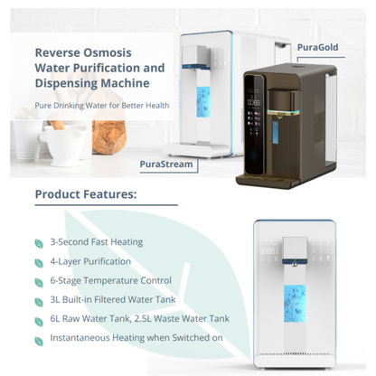 EVITA W25 PuraGold Table Top Water Purifier - Hydrogen Generator / Reverse Osmosis