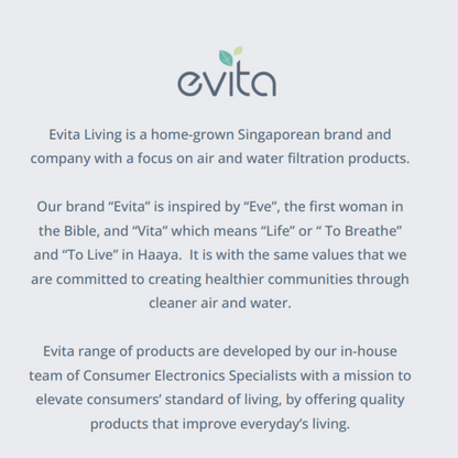 EVITA A6 Aerem White Air Purifier - WIFI Enabled / Smart App Control