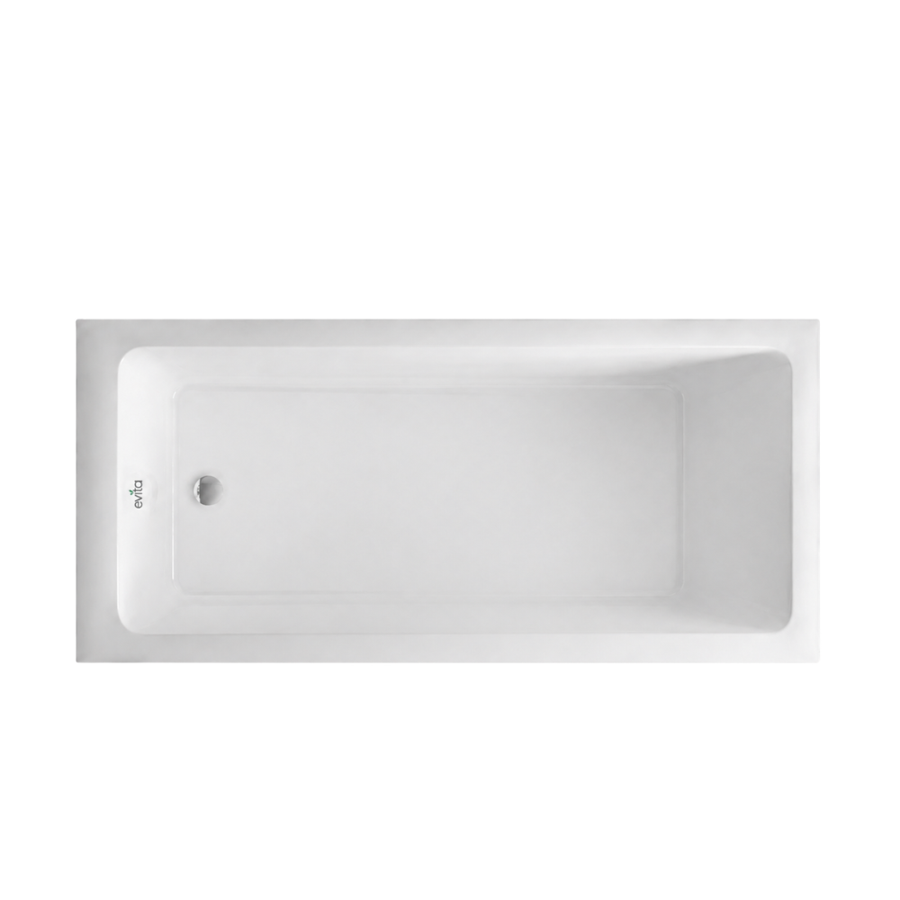 [Pre-Order] EVITA EBT-1002 140 / 150 / 160 / 170 / 180 cm White Rectangular Built-In Bathtub with Drainer