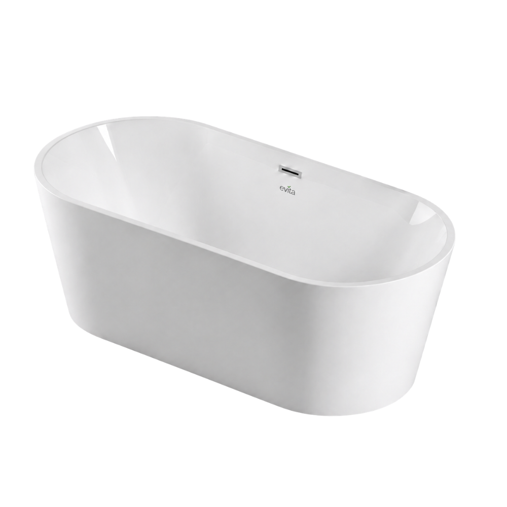 [Pre-Order] EVITA EBT-1037 150cm / 160cm / 170cm White Oval Freestanding Bathtub with Drainer