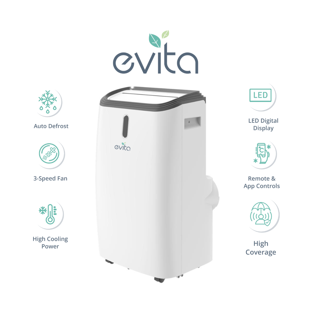 EVITA EPAC 314W 14K BTU SMART PORTABLE AIR CONDITIONER WITH WIFI AND SMART HOME APP CONTROL