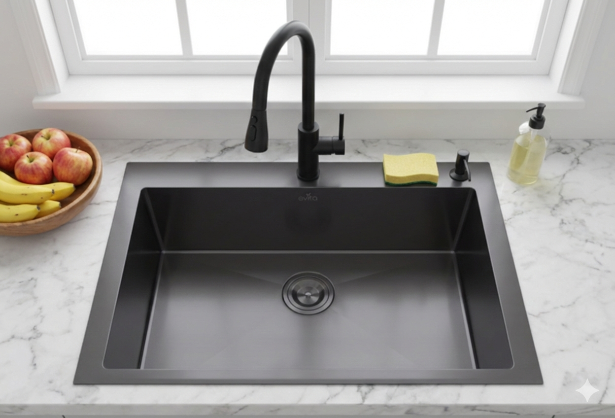 EVITA EKS-ST68 | 680mm SUS316 Top Mount Single Bowl Kitchen Sink