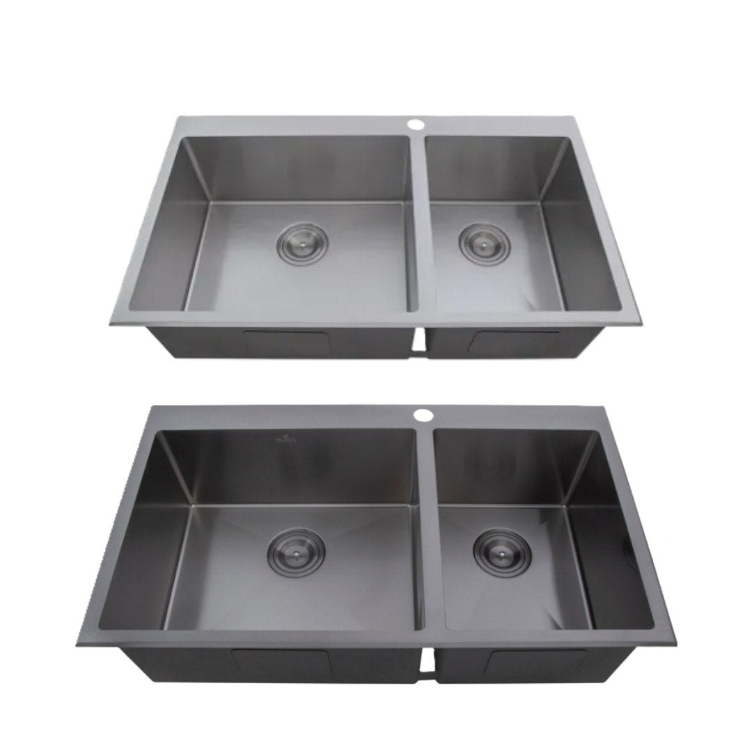 EVITA EKS-DT48 | 480mm + 310mm SUS316 Top Mount Double Bowl Kitchen Sink