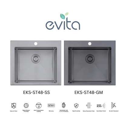 EVITA EKS-ST48-SS/EKS-ST48-GM SUS316 单碗船用级厨房水槽
