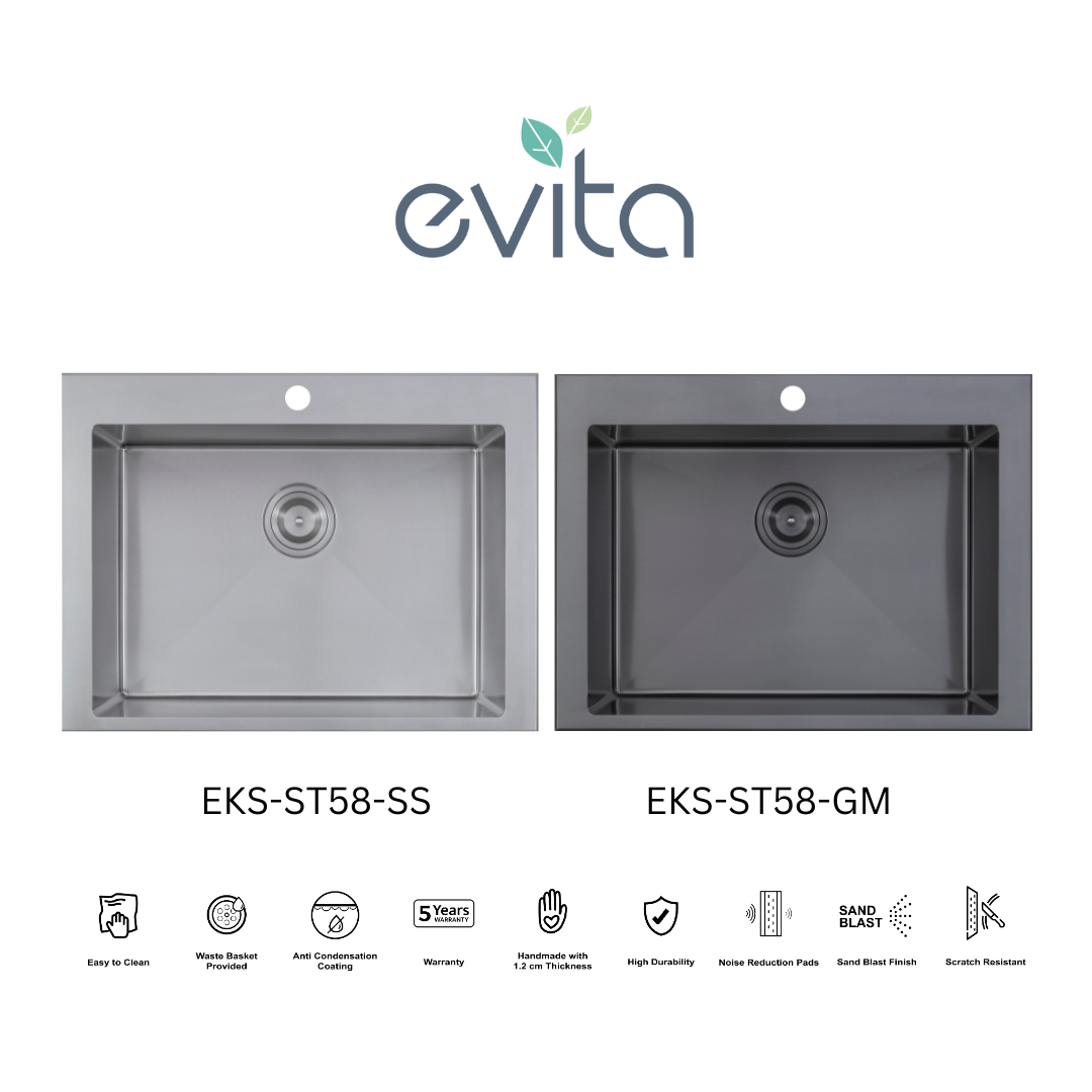 EVITA EKS-ST58-SS/EKS-ST58-GM SUS316 单碗船用级厨房水槽