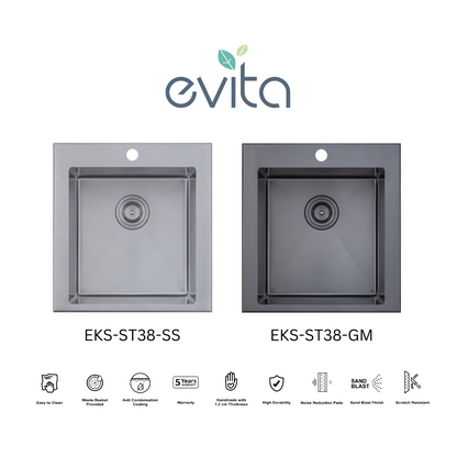 EVITA EKS-ST38-SS/EKS-ST38-GM SUS316 单碗船用级厨房水槽