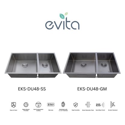 EVITA EKS-DU48-SS/EKS-DU48-GM SUS316 双碗船用级厨房水槽