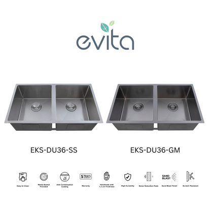 EVITA EKS-DU36-SS/EKS-DU36-GM SUS316 双碗船用级厨房水槽